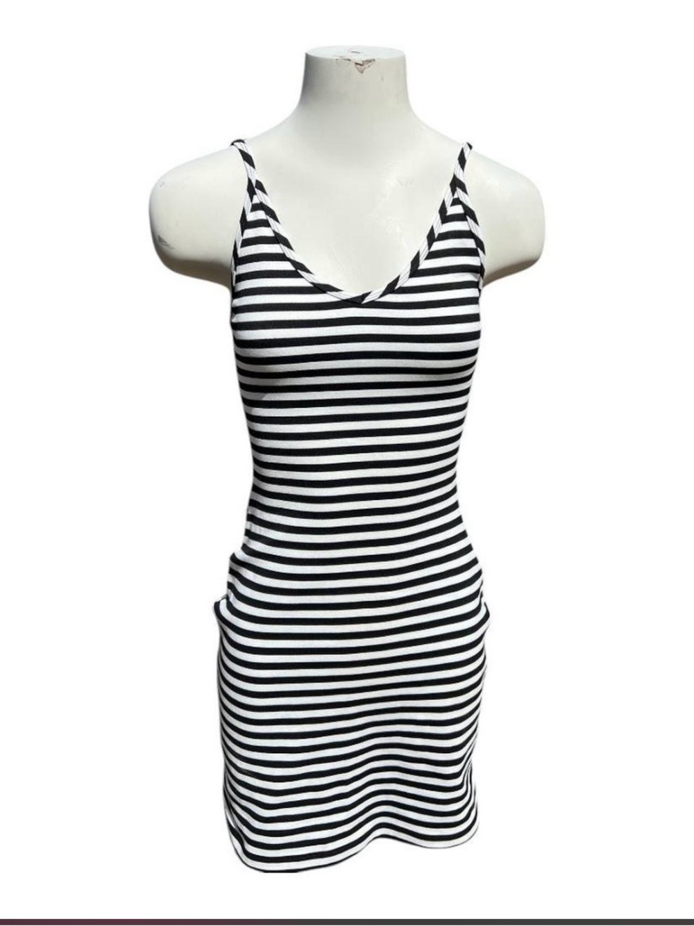 Sunday Best Black and White Striped Tank Dress
